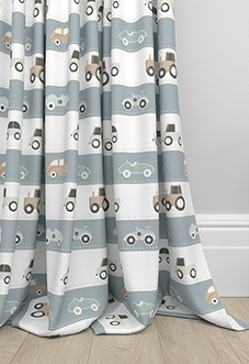 Brum Brum, Blues - Made to Measure Curtains